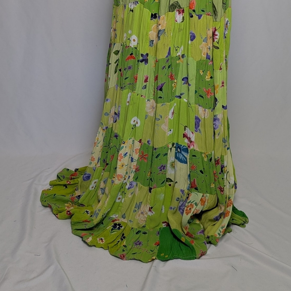 Floral Green Maxi Skirt